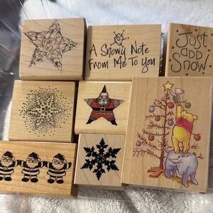 21 Stampin' Up! Holiday Wooden Stamps.So many stars!